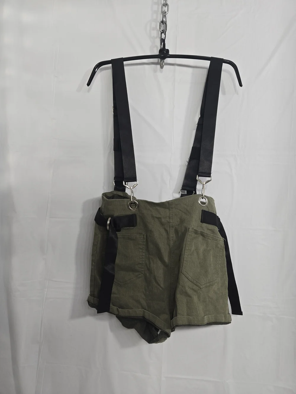 36 Point 5 Black Jumpsuit with Olive Utility Shor
